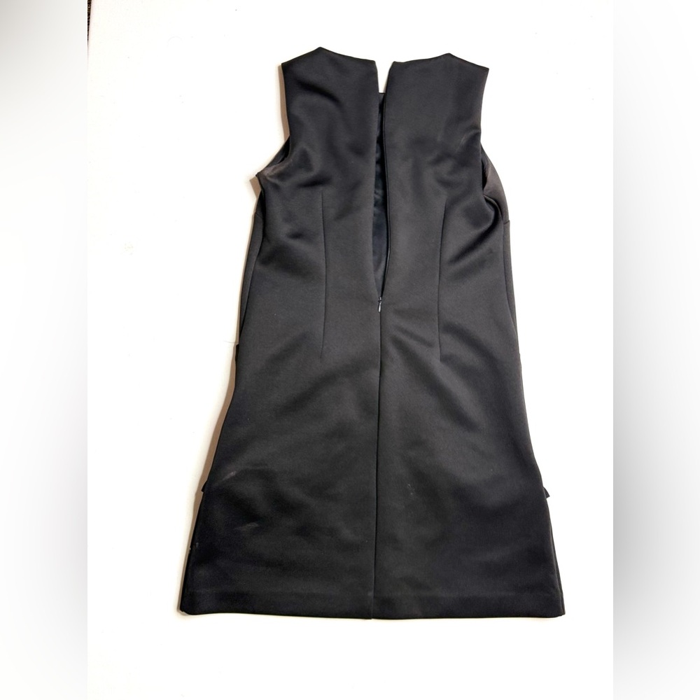 Betsy Johnson Black Sleeveless Shirt Dress w/ Ruffle Pocket Details Size 2 - Picture 2 of 9
